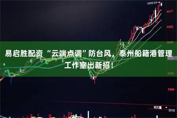 易启胜配资 “云端点调”防台风，泰州船籍港管理工作室出新招！